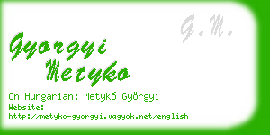 gyorgyi metyko business card